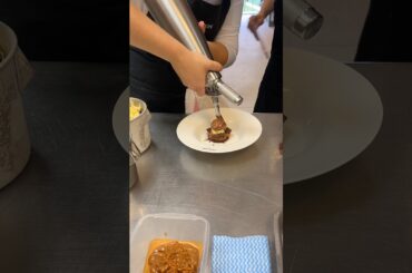 Chocolate and whiskey plated dessert at the Fauchon school, "French +Gastronomy" summer program