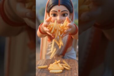 Mom making crispy french fries 🍟 and Mayo sauce #asmr #shorts #new #cookingasmr #villagecooking