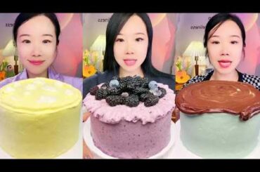 ASMR  | 🍰 Mulberry French Melaleuca Cake 🍰 #mukbang #cake #food #eating #eatingshow #foodie