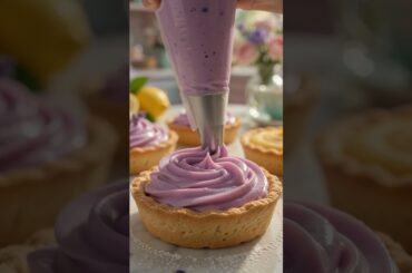 Lavender Lemon Tartlets 🍋💜 | Elegant French-Inspired Mini Dessert #Shorts