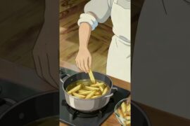 Ghibli Style French Fries | So Crispy & Relaxing!GhibliStyle #FrenchFries #CookingReels #shortvideo