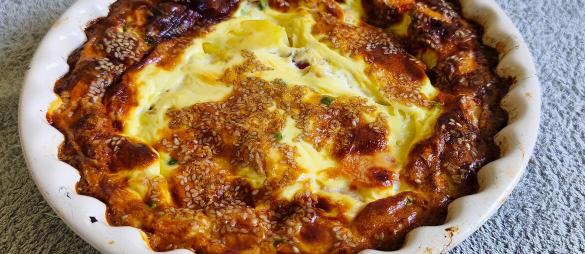 Quiche sans pâte aux légumes et poulet