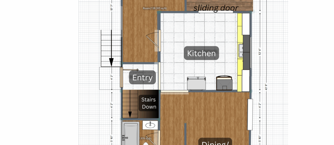 Please help me design for a rental 1940s 2bdrm/1bath (800 sq.ft.) house with 600ft unfinished basement!
