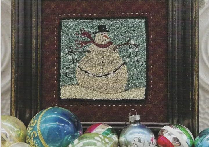 Finished My Frosty Flakes Snowman Punch Needle