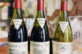 “Baby Rayas” lineup: ‘09 Fonsalette CdR, ‘12 C. des Tours Vacqueyras, and ‘15 D. des Tours VdP de Vaucluse
