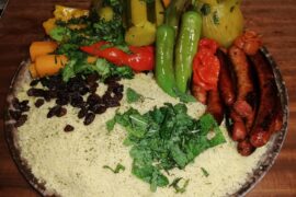 Couscous à la marocaine, merguez et légumes d'été