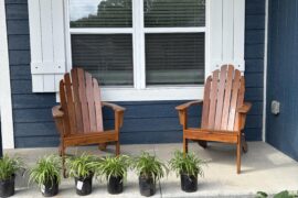 What type of table between these two chairs?