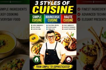 3 Types of French Cuisine Explained | Simple Cuisine vs Bourgeoisie vs Haute Cuisine 👨‍🍳