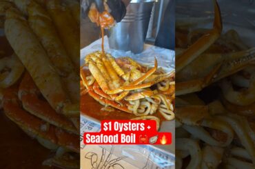 $1 Oysters + Gourmet Seafood Boil 🦀🦪🔥 Cap't Loui in Edison, NJ 📍#seafoodboil #oysters #njfood