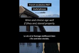 Wine and cheese age well if... / Le vin... #french #frenchforbeginners #frenchvocabulary