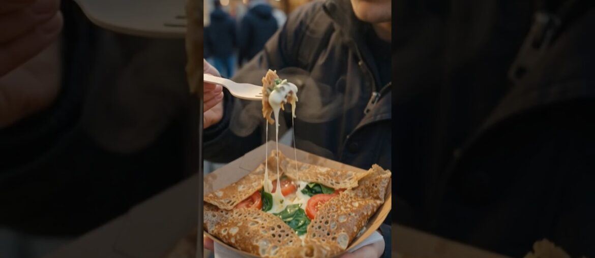 Savory French Pancake 😍 Crispy, Cheesy & Loaded with Flavor | Street Food ASMR #shorts Savory French Pancake 😍 Crispy, Cheesy & Loaded with Flavor | Street Food ASMR #shorts