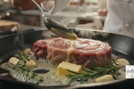 Garlic Butter Ribeye Steak with Creamy Truffle Mashed Potatoes | Luxury French Recipe