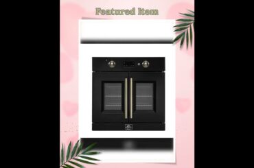 Forno Asti 30-Inch French Door Electric Wall Oven in Black & Antique Brass, 3.68 cu. ft. True Con...