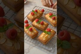 French Financiers 🥮🍓 | Golden Almond Cakes | ASMR Baking Recipe | The Hungry Mood # #bakes #food