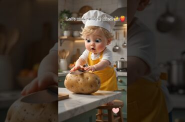- Cute Baby Chef Makes the Crispiest French Fries Ever! 🍟😂 #shorts #frenchfries #foryou #fyp #short
