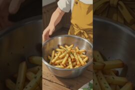 Cute Boy Makes French Fries #Shorts #ghibli #fifa world cup #ghiblistyle #ghibli movie🍿