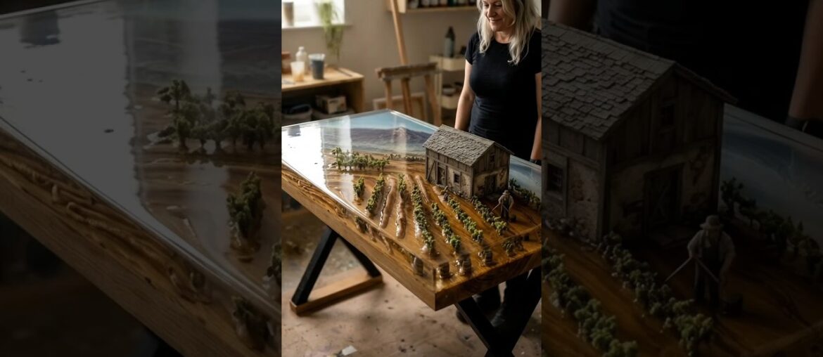 A French Vineyard Trapped in Resin 🍇🍷/ #epoxytable #hamkarcraft #VineyardTable #shorts #viral A French Vineyard Trapped in Resin 🍇🍷/ #epoxytable #hamkarcraft #VineyardTable #shorts #viral