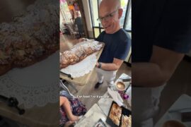 Biggest authentic French croissant in Las Vegas, you can only find it at Rosallie Le French cafe!
