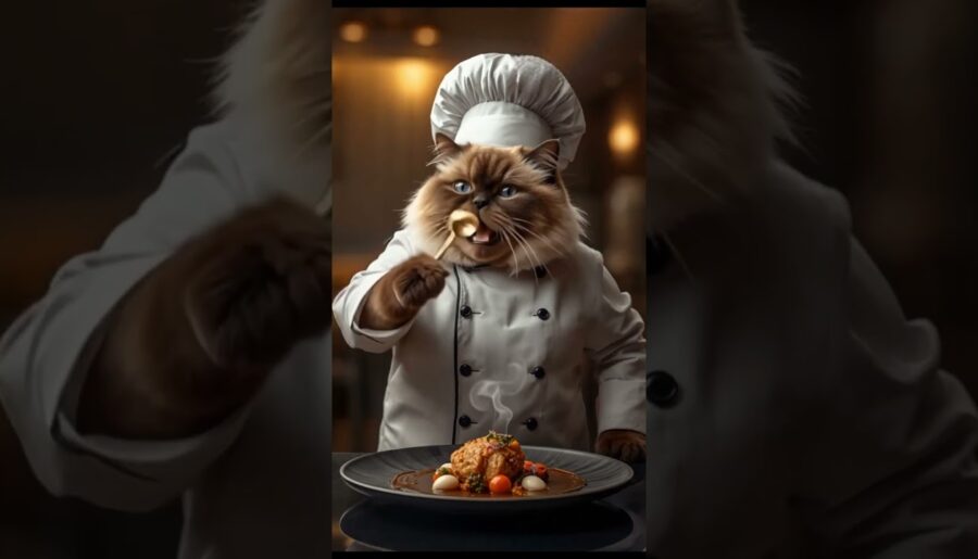 POV: Masterchef cat serving a luxury French Crème Brûlée 🪐🍮 #shorts