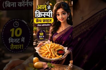 बिना कॉर्नफ्लोर के क्रिस्पी फ्रेंच फ्राइज 😍 | घर पर आसान French Fries Recipe #Shorts