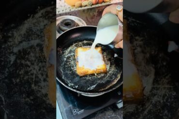 “5 Minute Eggless French Toast Recipe | Bread Milk Toast | Easy Recipe | Kids Favourite 😋…