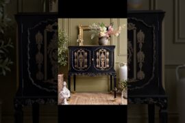 Luxury Cocktail Cabinet Makeover | Black & Gold French Style Furniture Transformation ✨