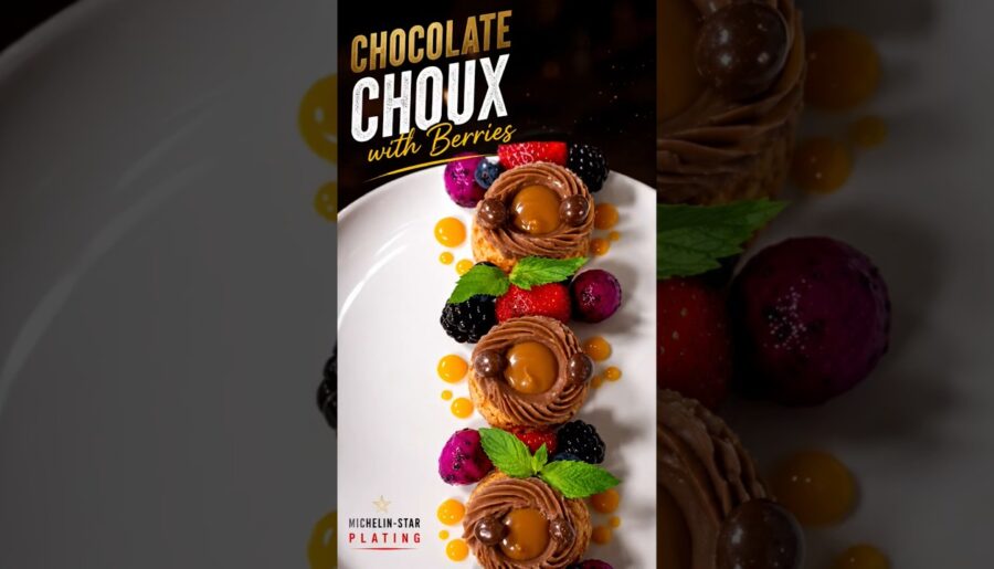 Chocolate Choux with Berries – A Fine Dining Dessert