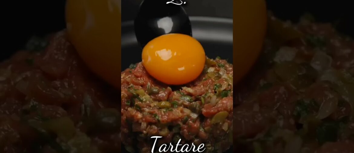 3 Typical French Dishes🤤.# #france #escargot #ratatouille #tartare #food