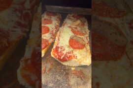 I French bread pizza! With a touch of that wood flavor from, you can’t beat it! @PitBossGrills