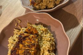 Mon risotto crémeux champignons avec poulet mariné