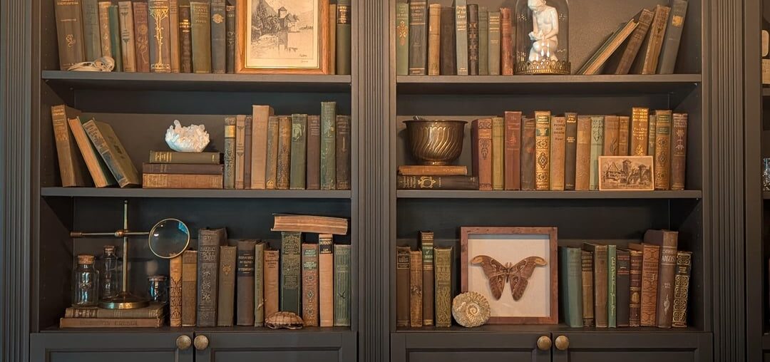Is photo #1 and improvement of photo #2? Going for a dark academia/Oxford library feel.