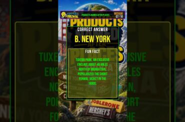 Products Named After Places Trivia #Shorts