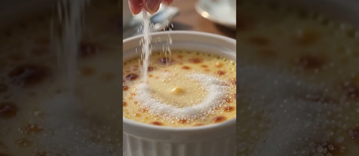 🍮✨ Authentic French Crème Brûlée with a Perfect Caramel Crack! 🇫🇷 #Shorts