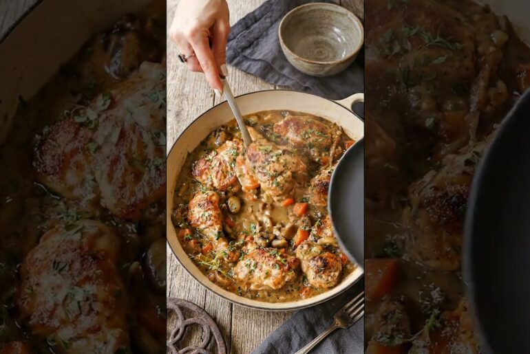 Classic French Chicken Fricassee  #easyrecipes #recipe #cooking #viralrecipes