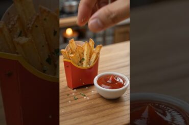 Miniature Crispy French Fries ASMR 🍟 | Tiny Cooking So Satisfying! #shorts#shortsfeed #trending