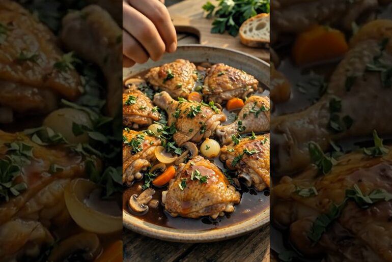 Tiny Coq au Vin 🐔🍷 | Miniature French Cooking from Scratch! 🇫🇷✨