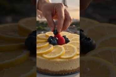 Lemon Cheesecake 🍋🍰 in Front of Eiffel Tower 🗼 | AI Cinematic Food Video