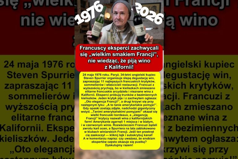 Francuscy sommelierzy zachwycali się winem, nie wiedząc, że piją wino z Kalifornii! 🍷😱