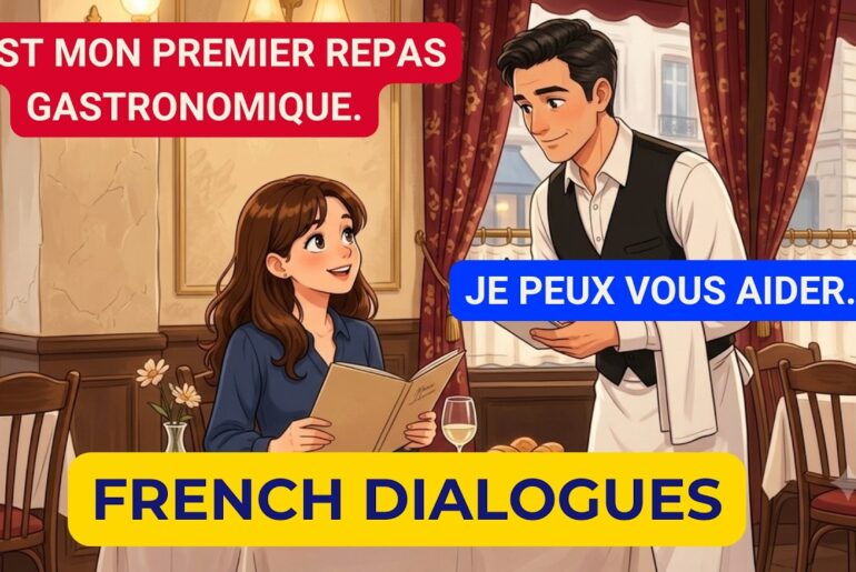 Daily French Dialogues for Beginners | Daily Conversation (A1-A2) | Ordering at a Local Restaurant ☕
