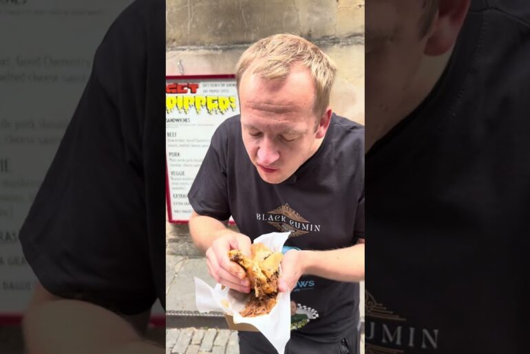 Beef brisket French dipped sandwich from Get Dipped at St Nick’s market in #Bristol #Sandwich