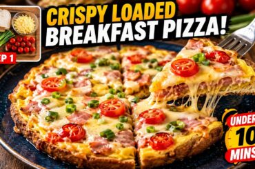 Easy Cheesy Egg & Ham Breakfast Pizza  Quick 10-Minute Recipe