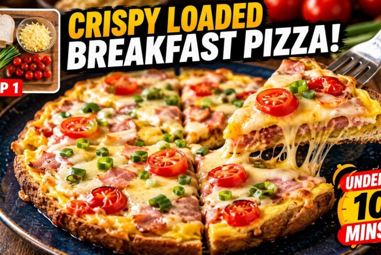 Easy Cheesy Egg & Ham Breakfast Pizza  Quick 10-Minute Recipe