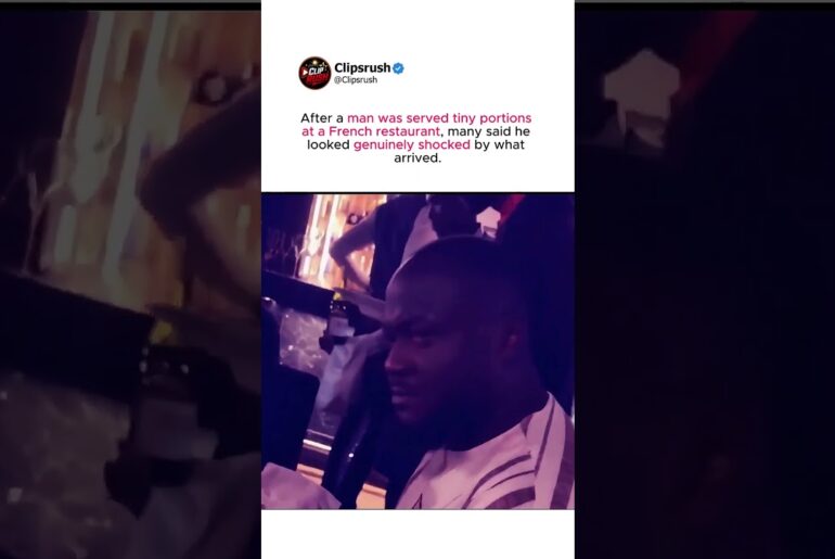 This French restaurant portion left him speechless 😂 #FoodTok