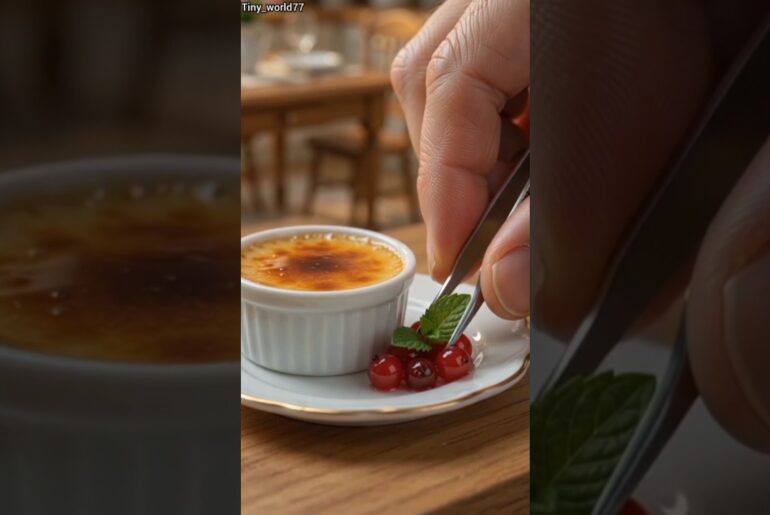 Making Miniature Crème Brûlée 🍮 | Tiny French Dessert | Satisfying #miniature #viral #dessert #ai