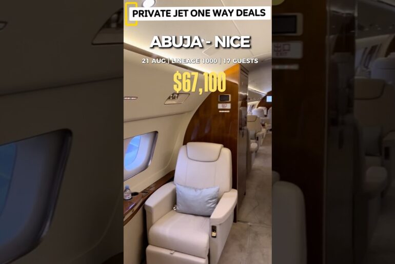 ABUJA TO NICE PRIVATE JET | $67,100 ONE WAY