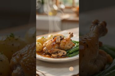 Poulet Chasseur 🥘😋🇫🇷 #cooking #viral #miniature #food #minibites #recipe #frenchfood #fyp