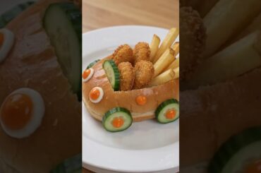 Creative Burger Idea 🍔 | Chicken Nuggets & French Fries | Kids Food Idea #Shorts