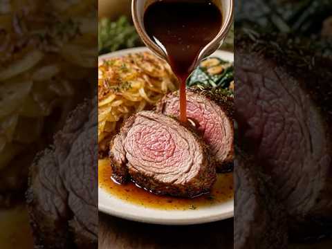 Rolled Breast of Lamb with Boulangère Potatoes & Garlicky Spinach