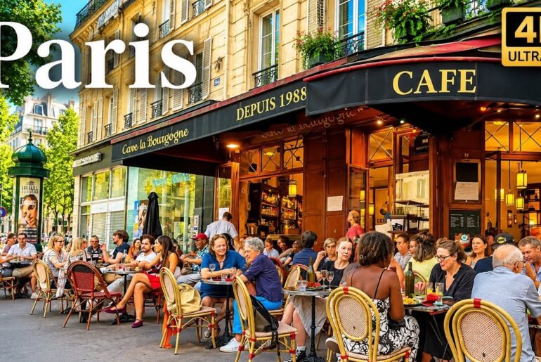 PARIS, France 🇫🇷 | Beautiful Cafés, Street Life & Famous Sights | Walking Tour | 4K 60FPS