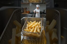 Tiny Chef Makes Crispy French Fries 🍟👨‍🍳 | Miniature Cooking ASMR #Shorts